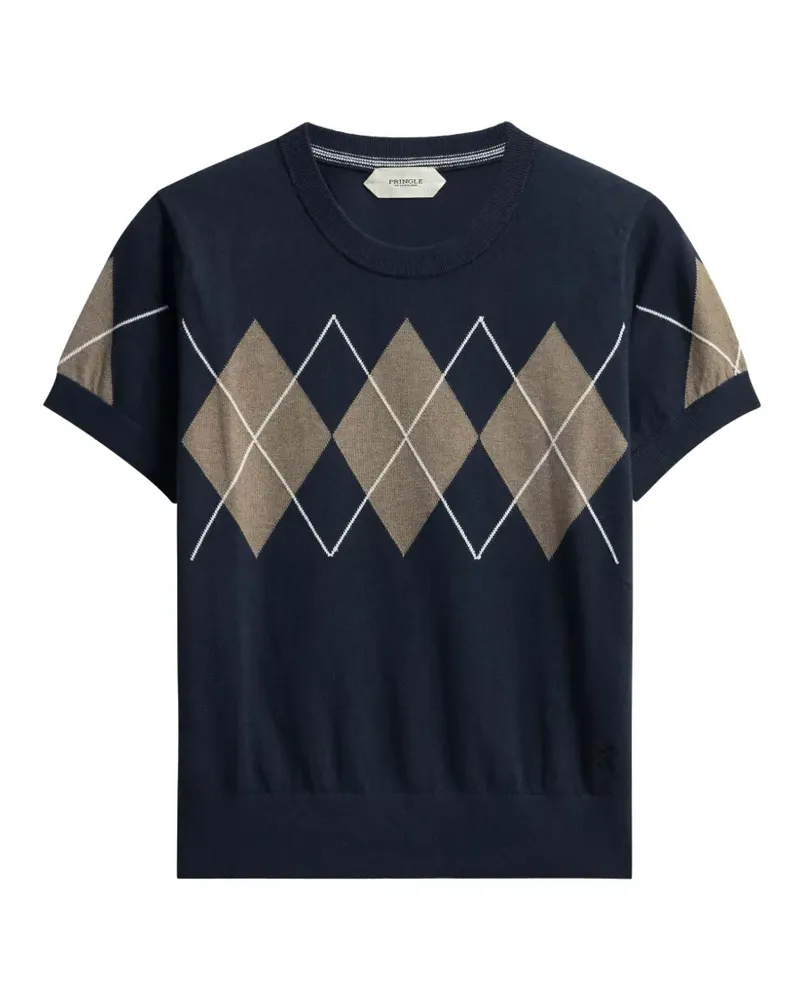 Pringle of Scotland Argyle-pattern short-sleeve T-shirt - Blau Blau