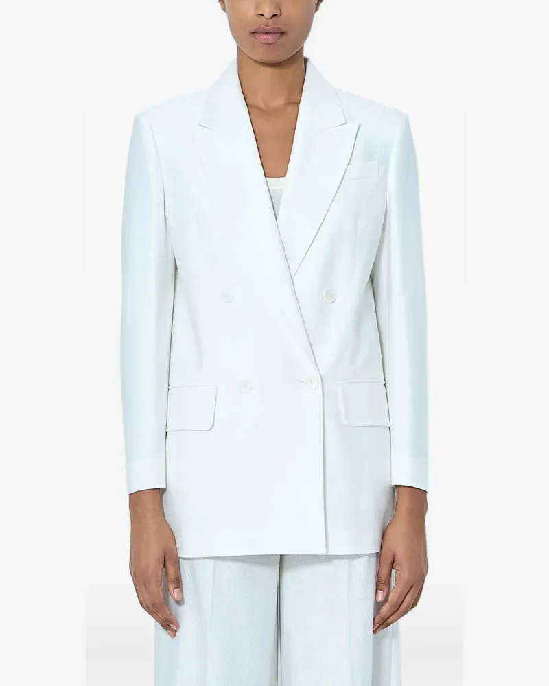 Max Mara double-breasted notched-lapel blazer - Weiß Weiß