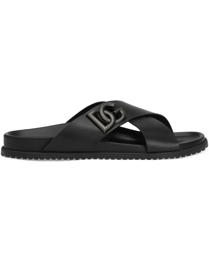 Dolce & Gabbana Sandalen mit DG-Logo - Schwarz Schwarz