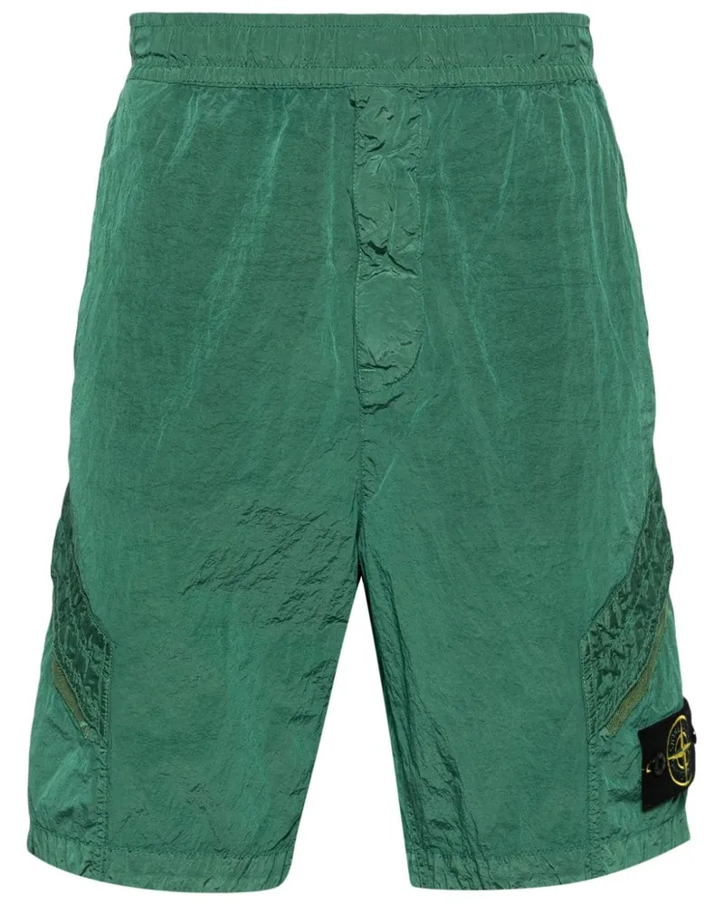 Stone Island Cargo-Bermudas im Metallic-Look Grün