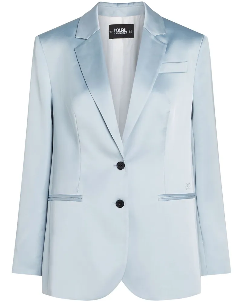 Karl Lagerfeld Einreihiger Satinblazer - Blau Blau