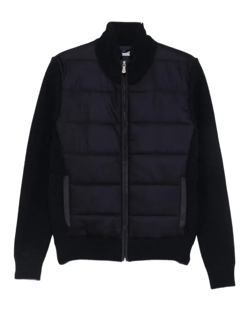 La Fileria Wattierte Strickjacke mit gerippten Partien - Blau Blau