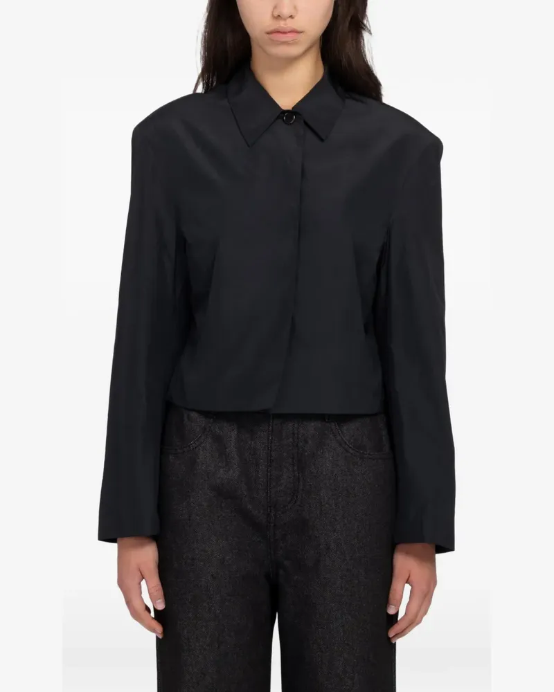 AMOMENTO silk taffeta jacket - Schwarz Schwarz