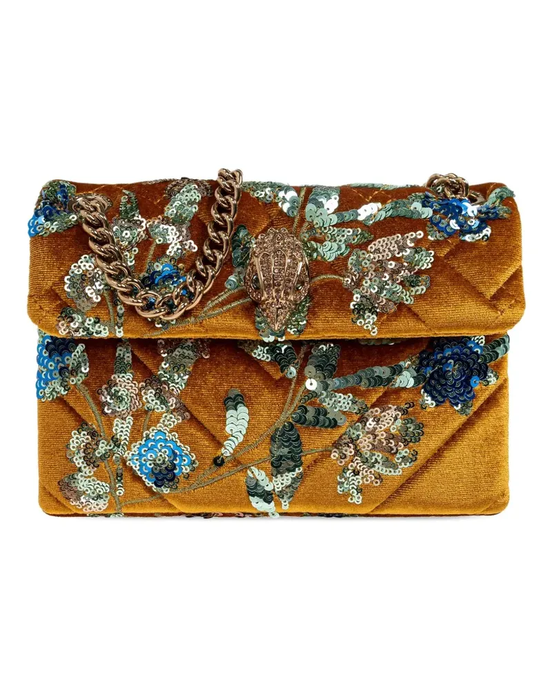 Kurt Geiger mini Velvet Kensington sequin-embellished quilted shoulder bag - Braun Braun
