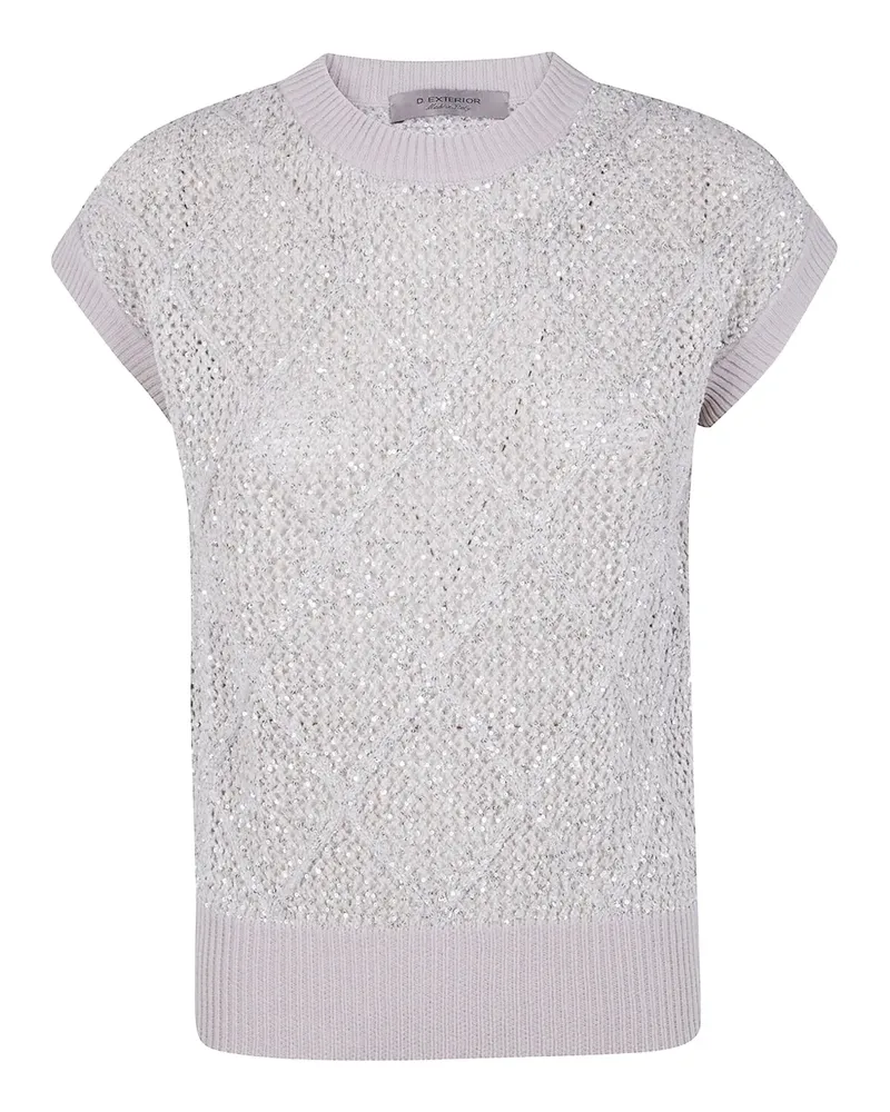 D.EXTERIOR Kurzärmeliger Pullover mit Pailletten - Grau Grau