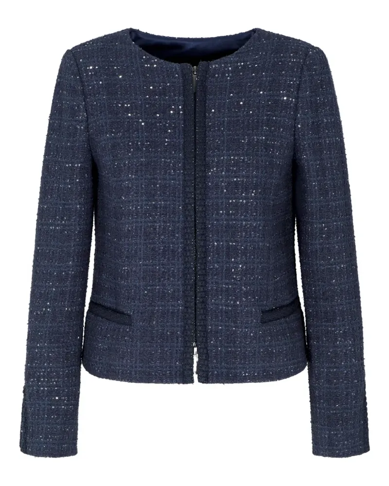 Emporio Armani Tweed-Jacke mit Pailletten - Blau Blau