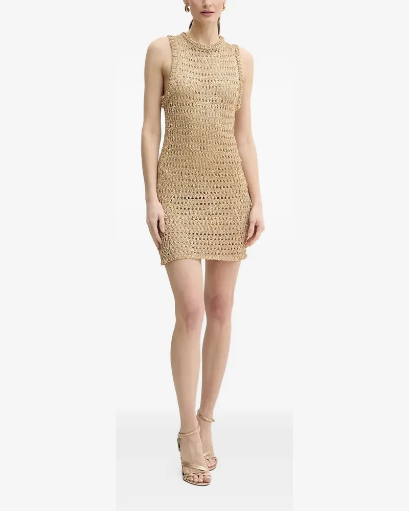Simona Corsellini metallic-knit sleeveless dress - Braun Braun
