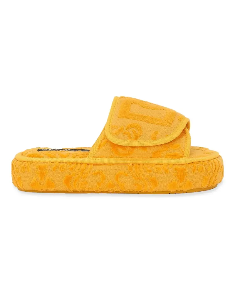 Dolce & Gabbana Slipper mit Logo-Stickerei - Gelb Gelb
