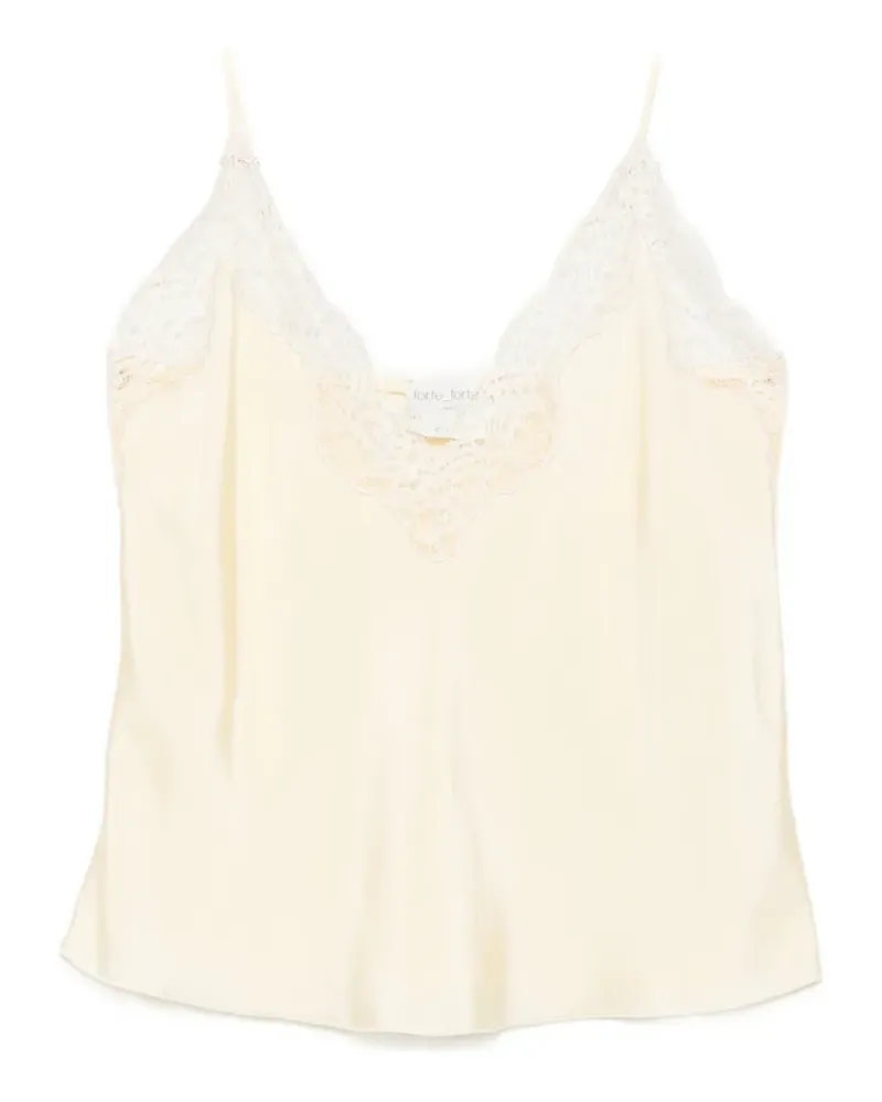 forte_forte Bluse mit Spitzenborten - Gelb Gelb
