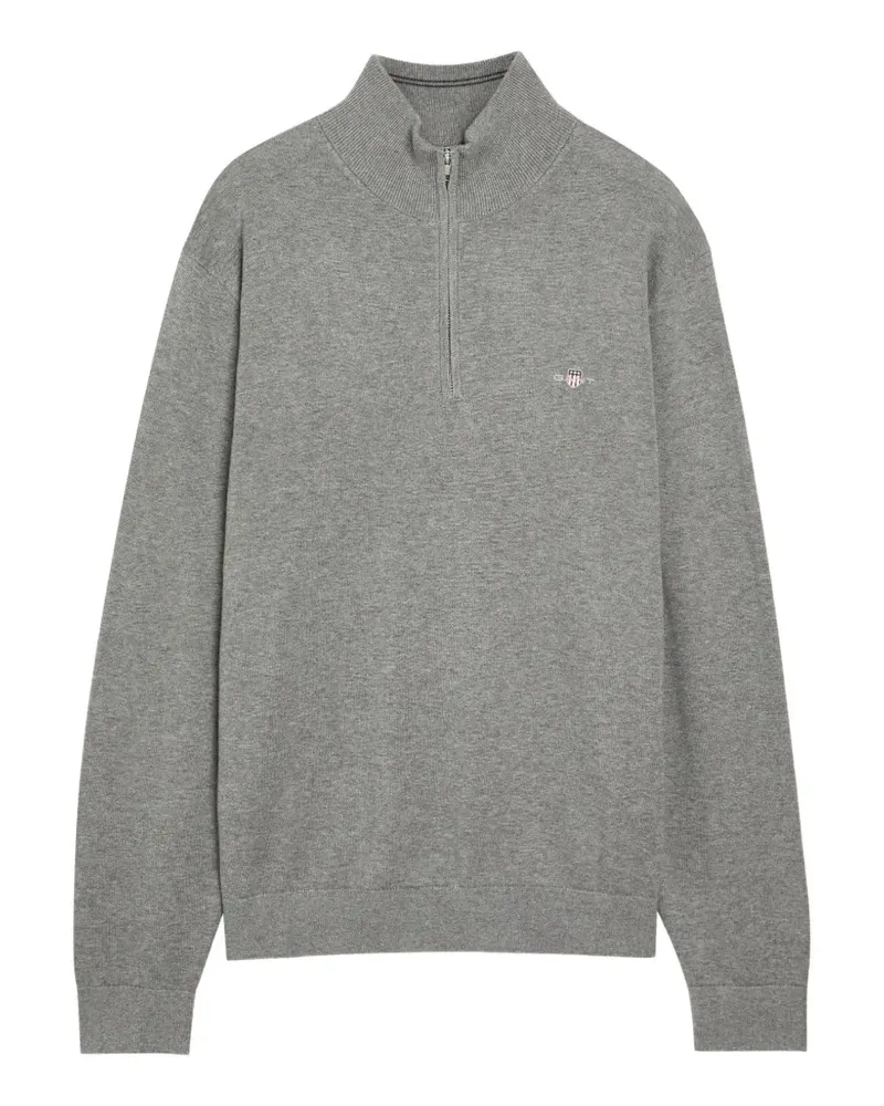 Gant Classic Pullover mit Logo-Stickerei - Grau Grau