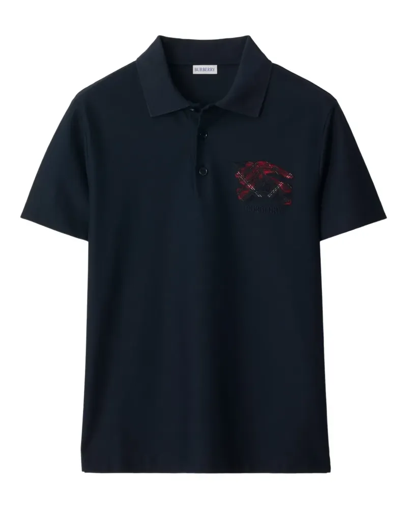 Burberry Poloshirt mit Equestrian Knight-Check - Blau Blau