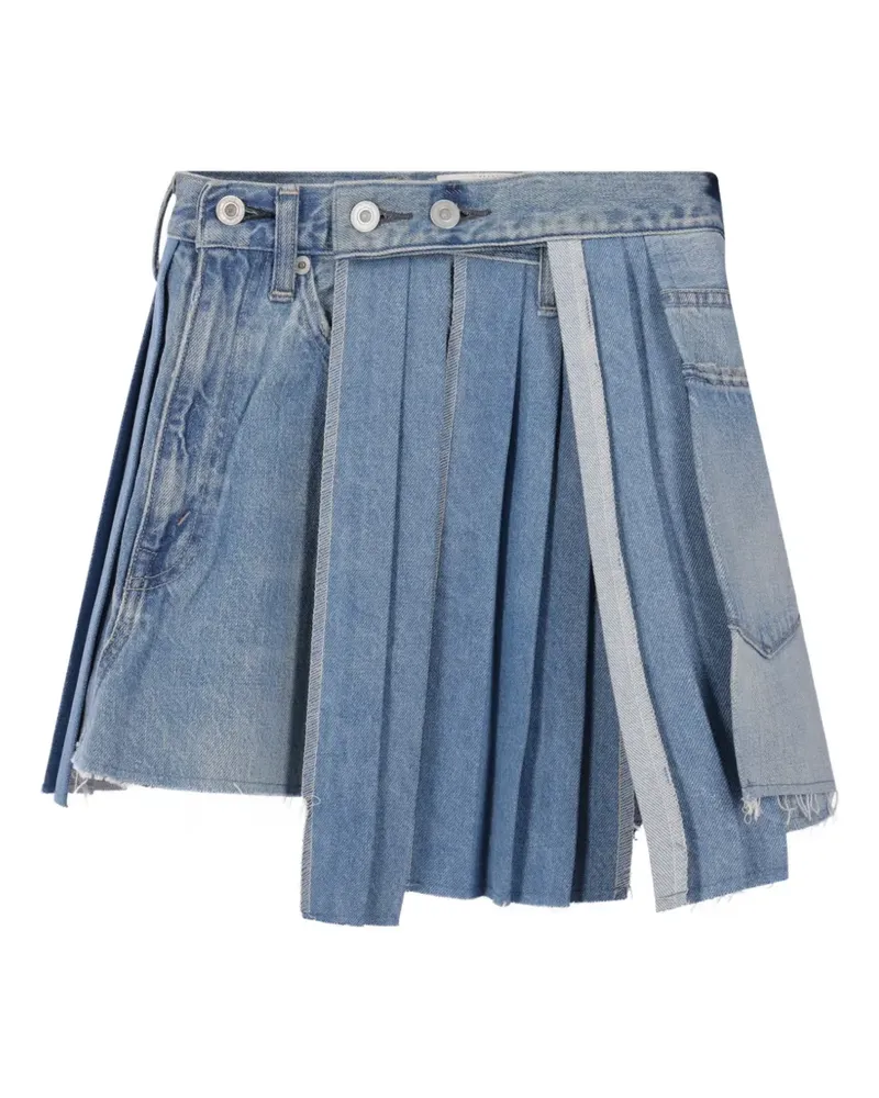 KURO Mark XIII pleated denim skirt - Blau Blau