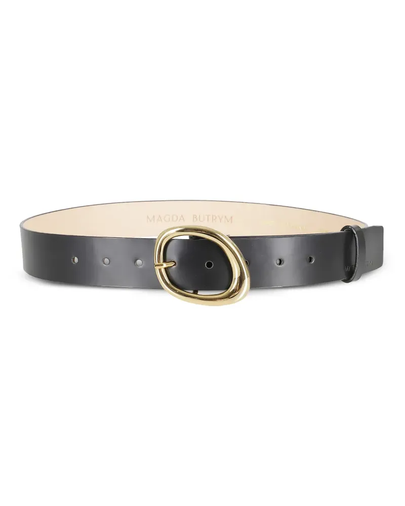 Magda Butrym embossed oval buckle belt - Schwarz Schwarz
