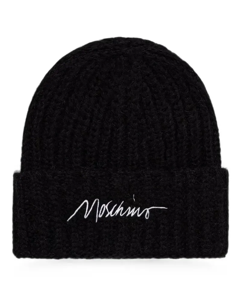 Moschino Beanie mit Logo-Stickerei - Schwarz Schwarz