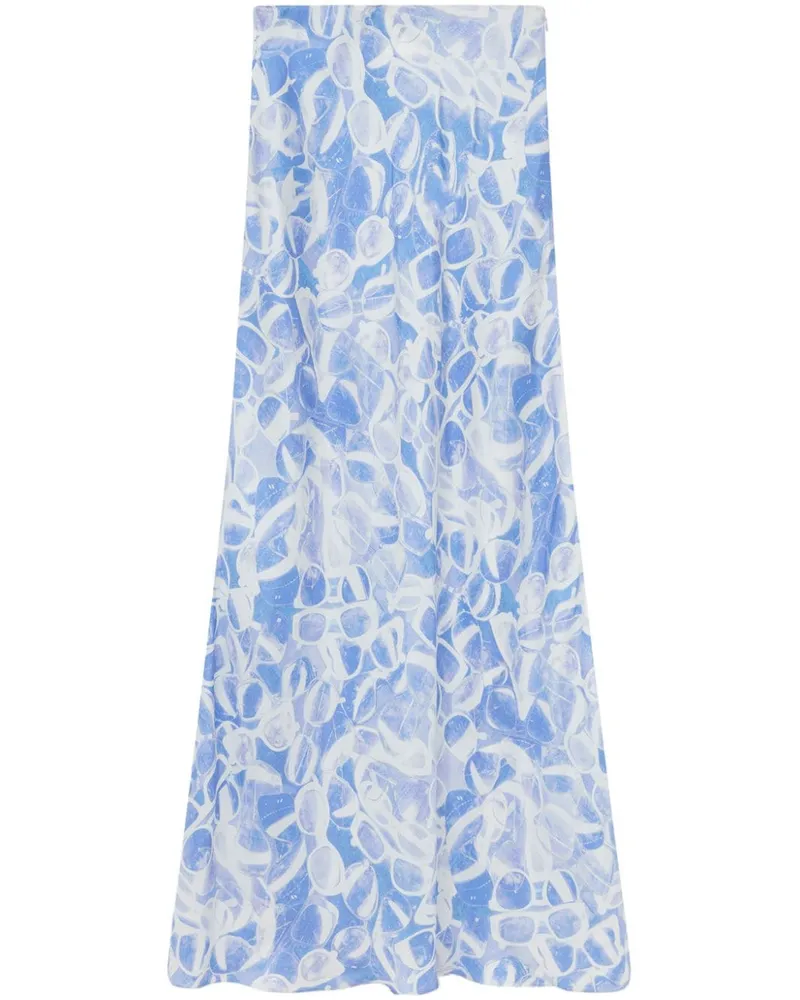 Stella McCartney Maxirock mit Sonnenbrillen-Print Blau