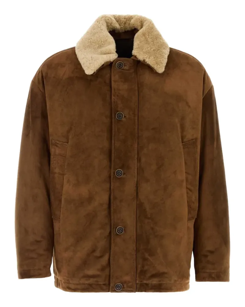 Salvatore Santoro Wildlederjacke mit Shearling-Kragen - Braun Braun