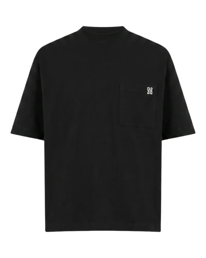 Dsquared2 D2 T-Shirt mit Tasche - Schwarz Schwarz