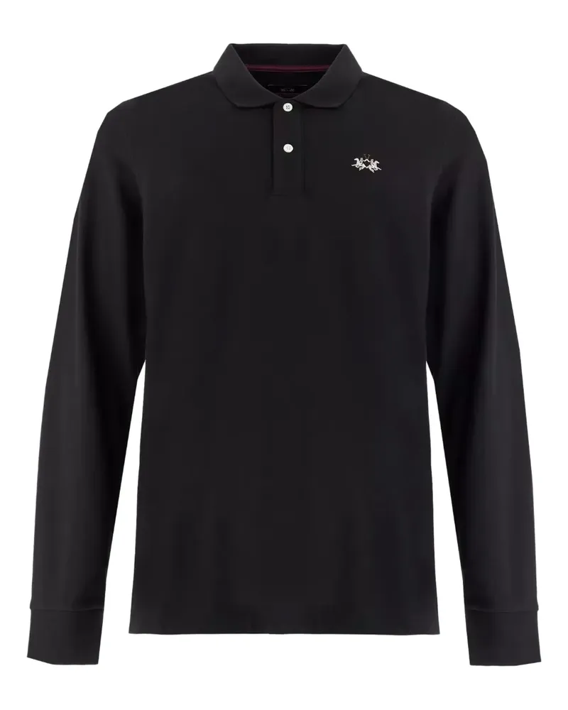 La Martina Brett Poloshirt mit Logo-Stickerei - Schwarz Schwarz