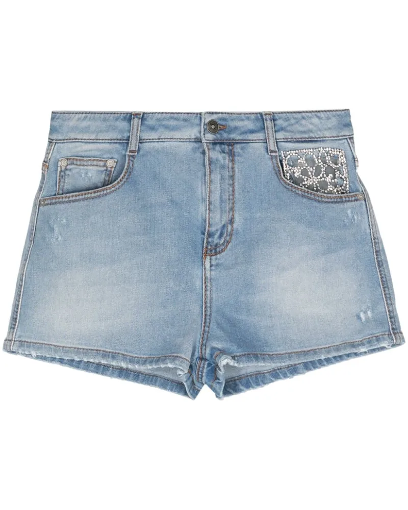 Ermanno Scervino Jeans-Shorts mit Logo-Patch Blau