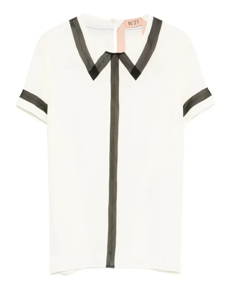 N° 21 contrast-trim top - Nude Nude