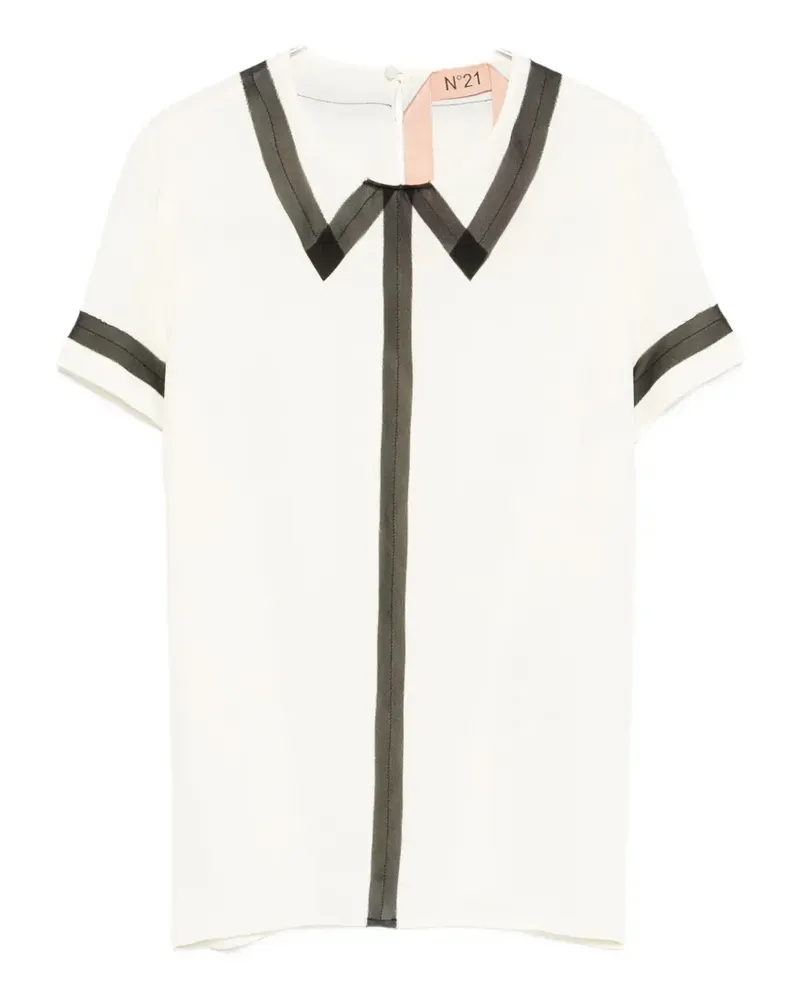 N° 21 contrast-trim top - Nude Nude