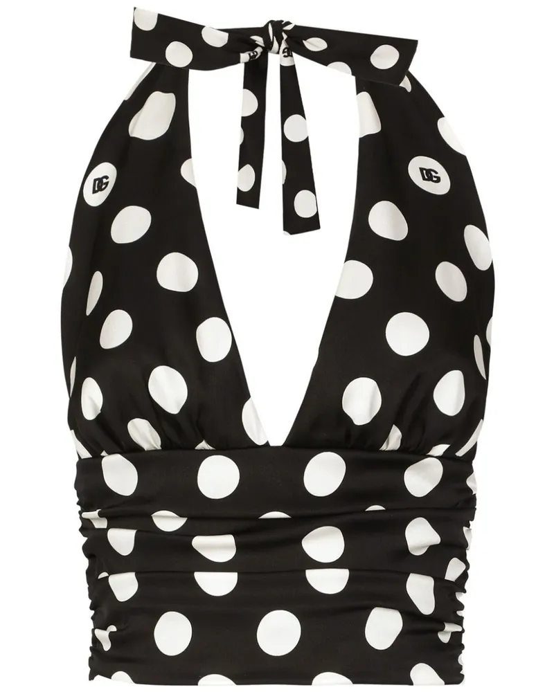 Dolce & Gabbana Cropped-Top mit Polka Dots - Schwarz Schwarz