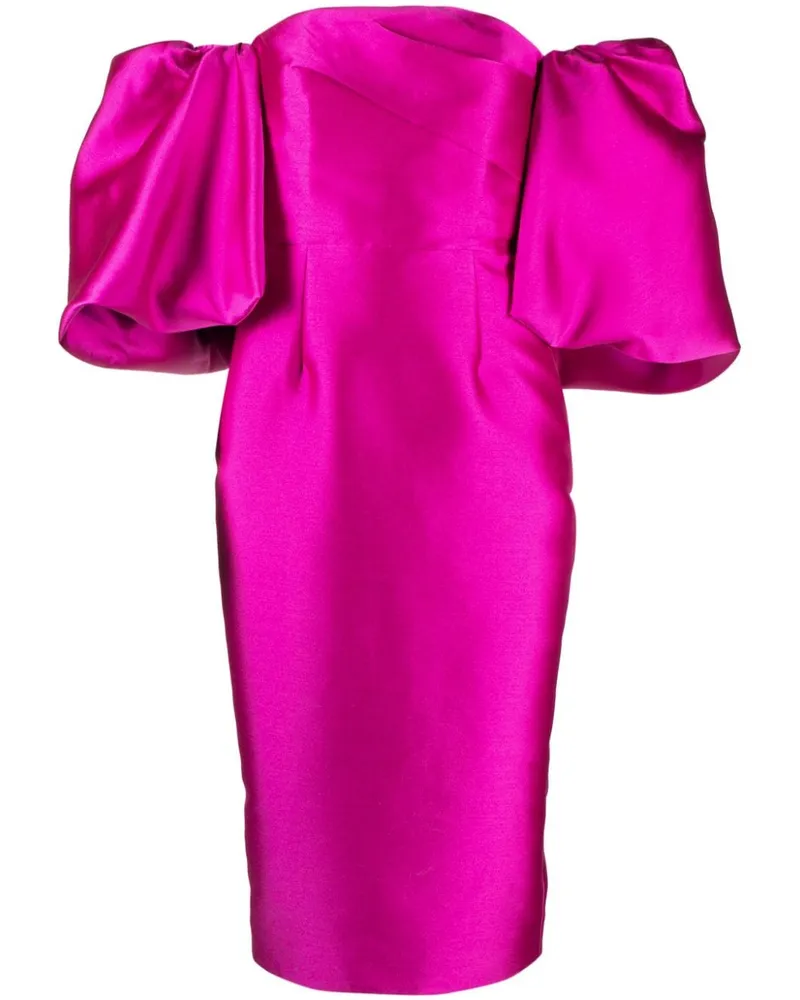 Solace London Schulterfreies Arla Midikleid - Rosa Rosa