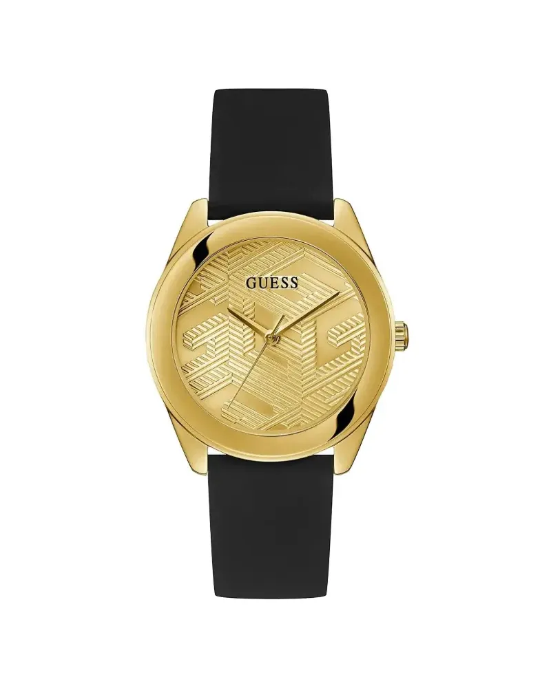 Guess Black Gold Tone Analog 42mm - Schwarz Schwarz