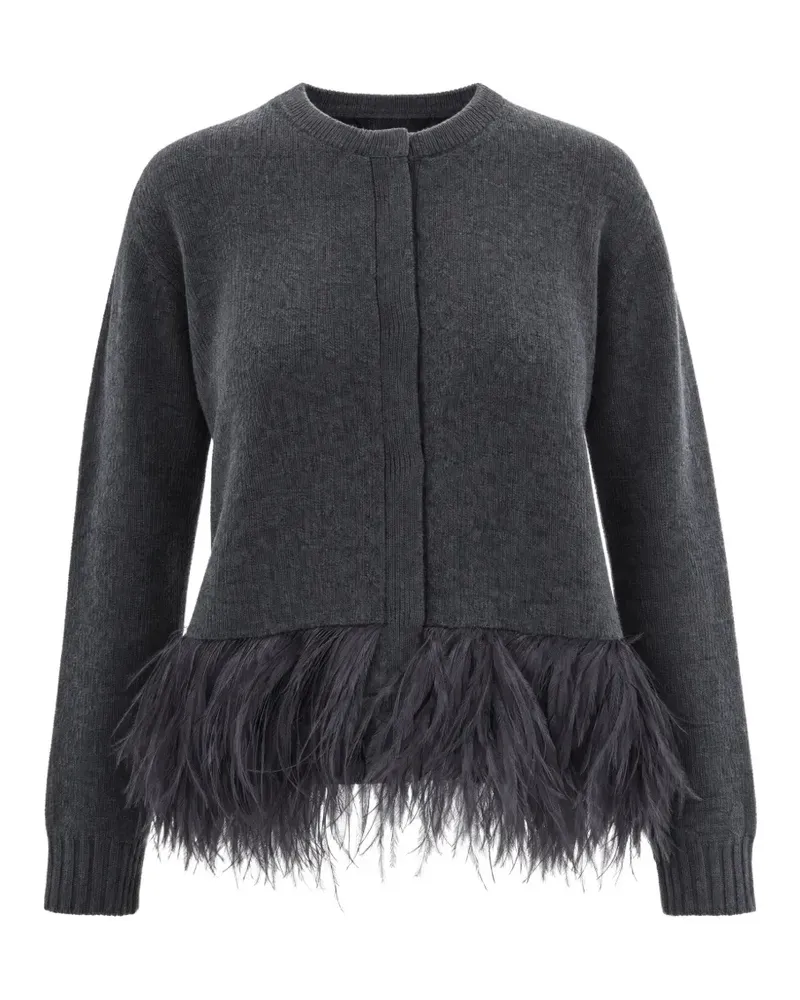 Fabiana Filippi feather-trim cardigan - Grau Grau