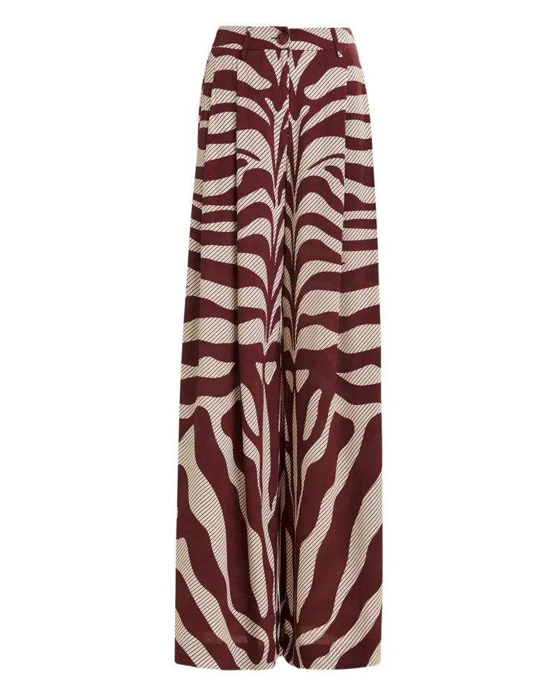 Essentiel Palazzohose mit Zebra-Print - Rot Rot