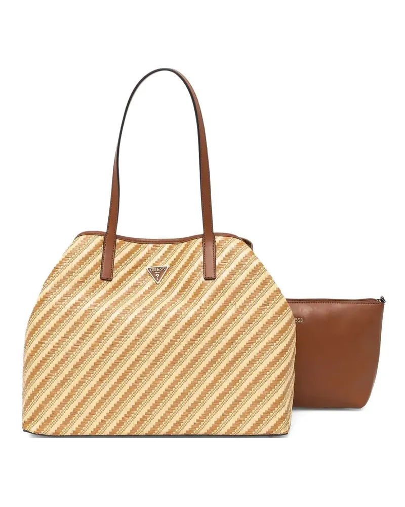 Guess Gestreifter Shopper - Nude Nude