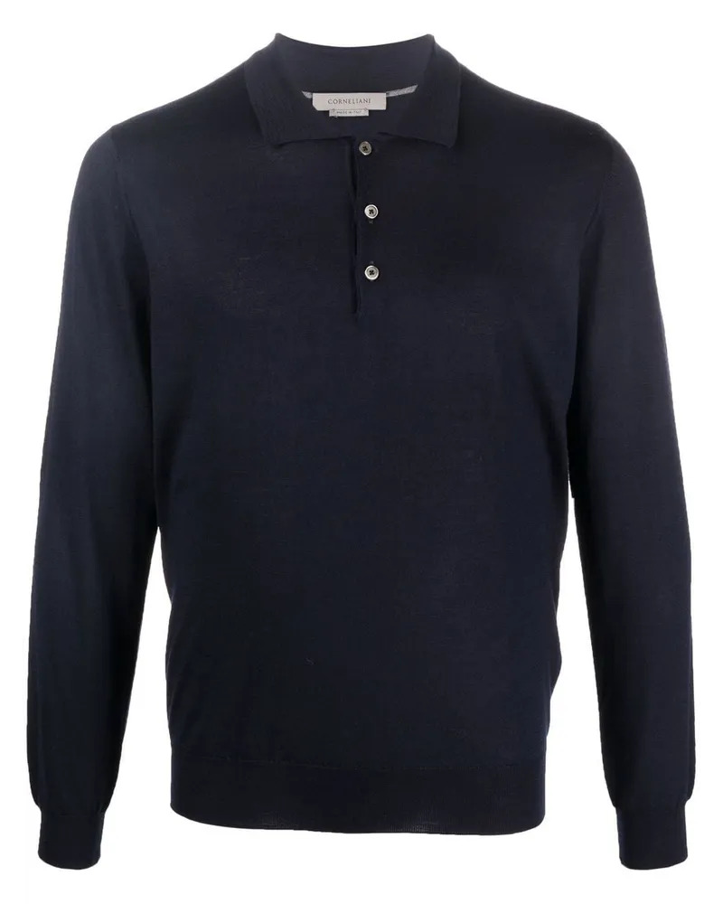 Corneliani Langärmeliges Poloshirt Blau