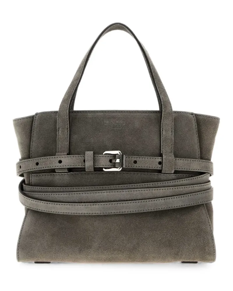 Moschino Tie Me suede tote bag - Grau Grau