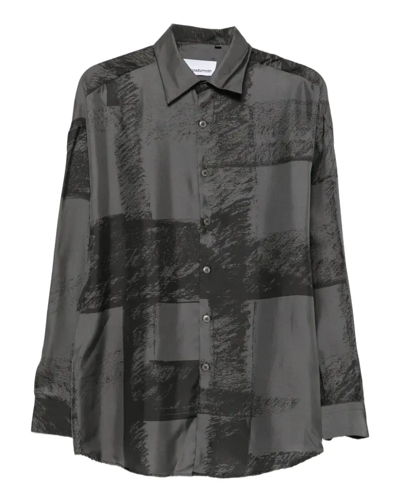 Costumein Hemd mit abstraktem Print - Grau Grau