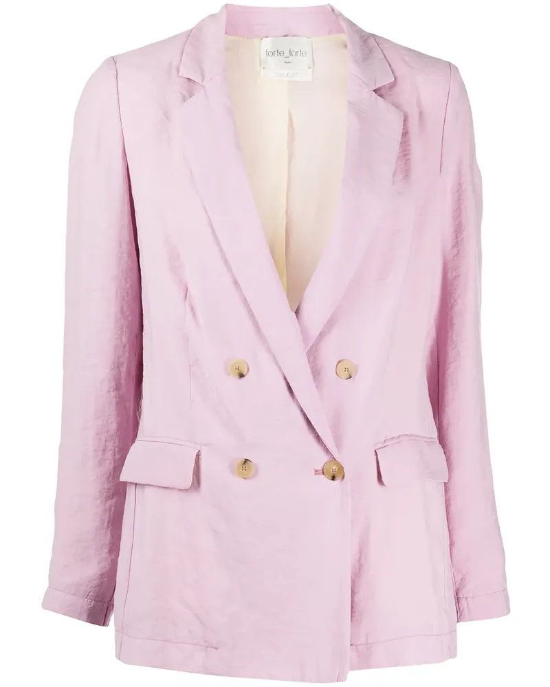 forte_forte Doppelreihiger Blazer - Rosa Rosa