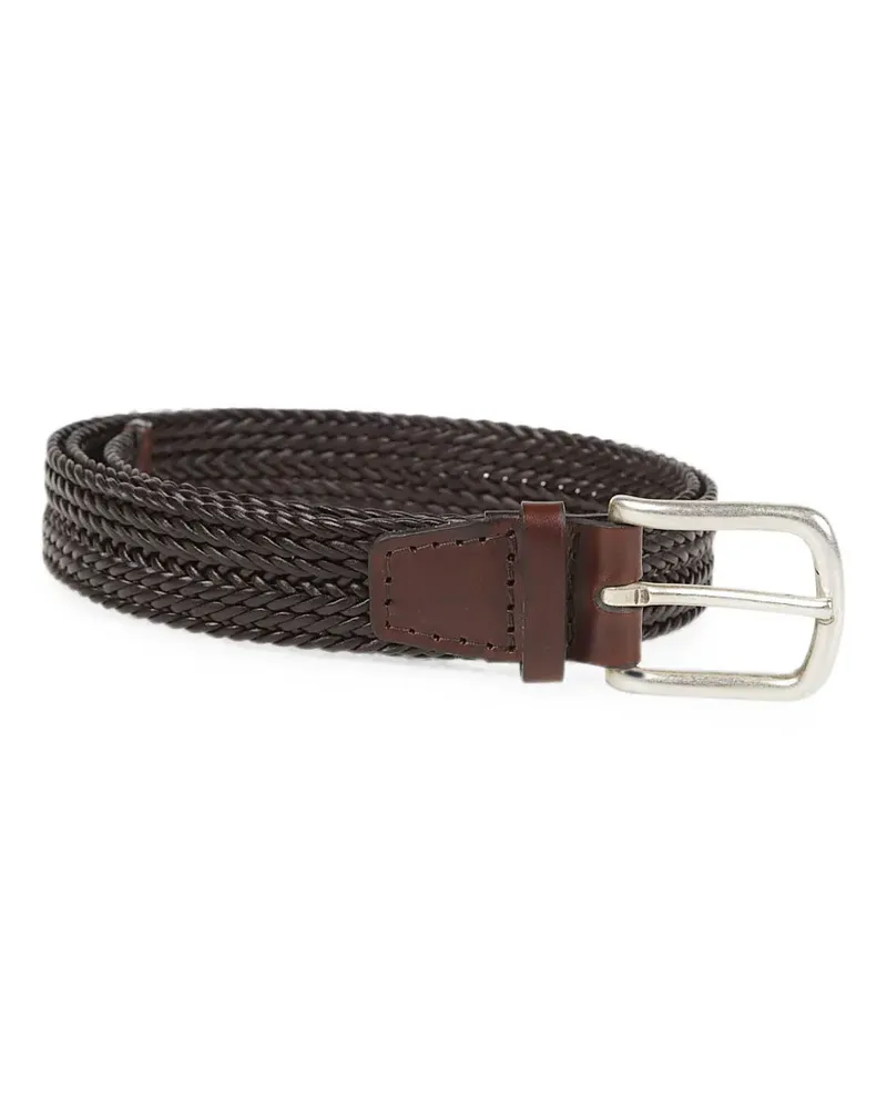 Orciani plug braided leather belt - Braun Braun