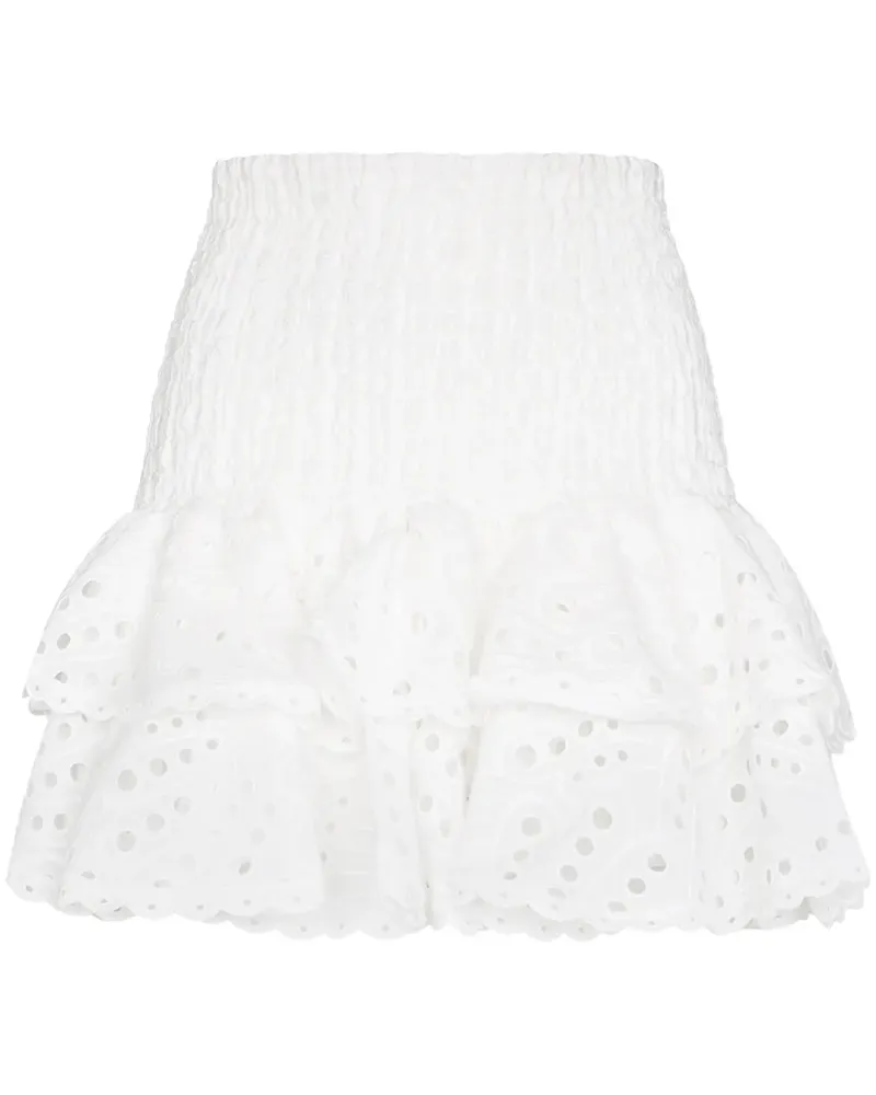 Charo Ruiz Rock mit Lochstickerei - Weiß Weiß