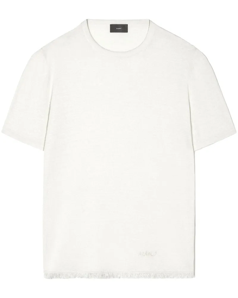 Alanui Ausgefranstes T-Shirt aus Leinen - Nude Nude