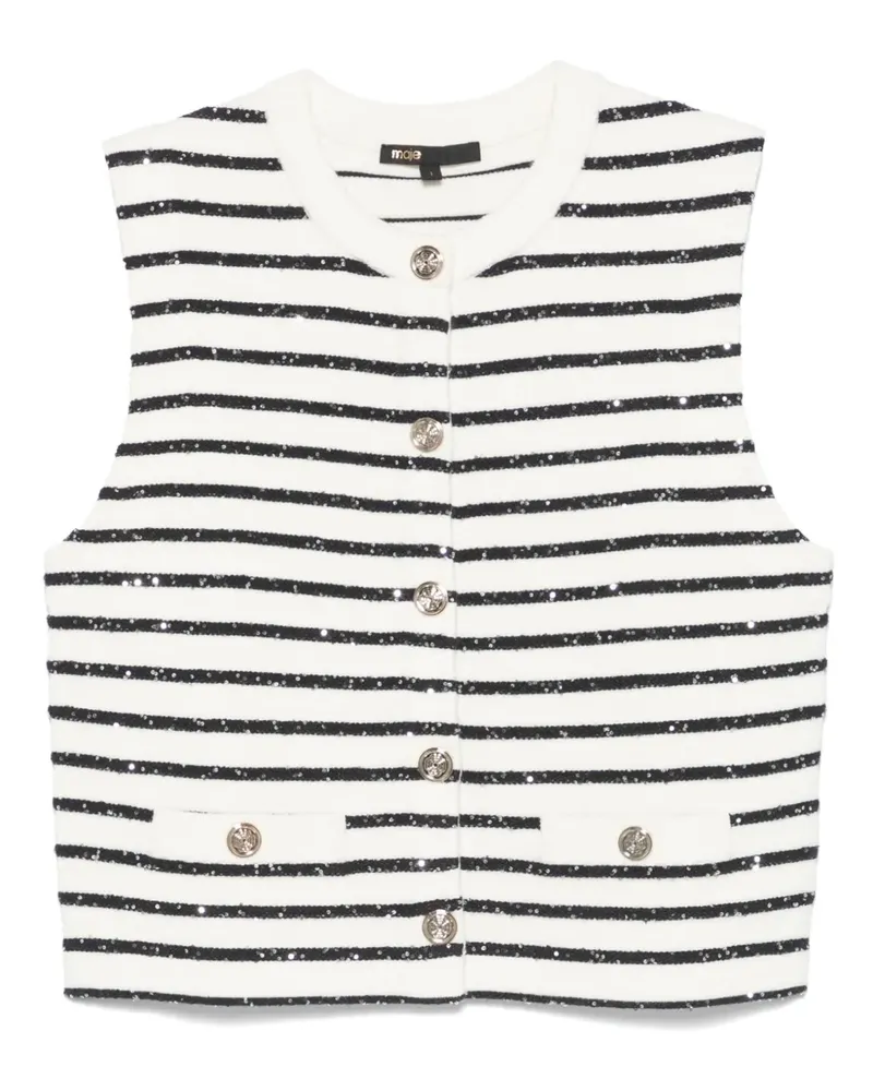 Maje Gestreiftes Trägershirt - Weiß Weiß