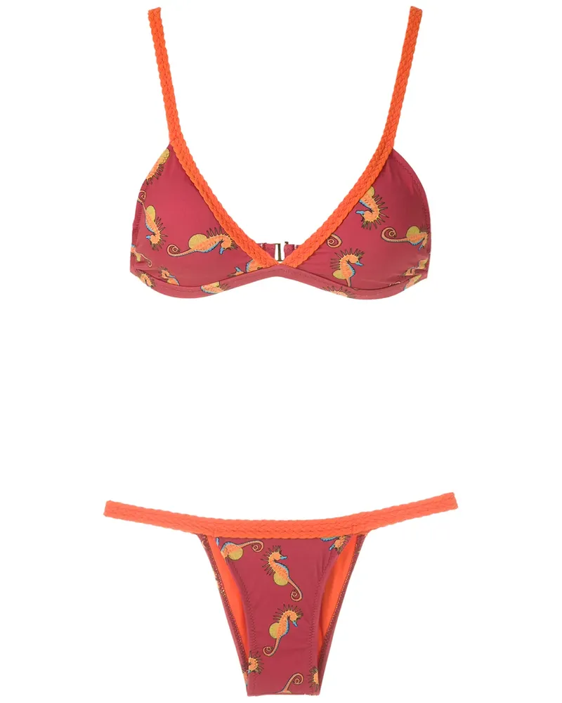 Amir Slama Bikini mit Print - Rot Rot
