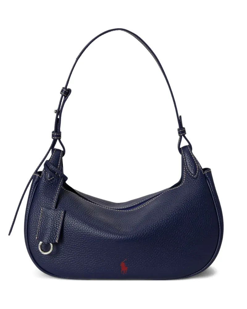 Ralph Lauren Pony Schultertasche aus Leder - Blau Blau