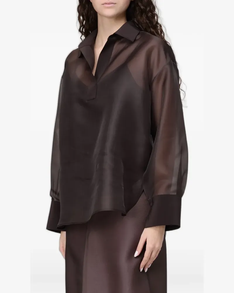AGNONA silk organza blouse - Braun Braun