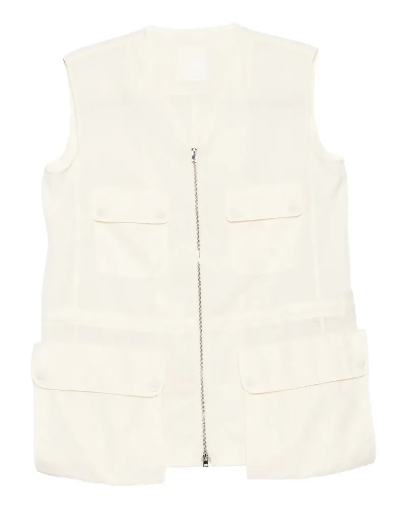 JNBY cargo-pocket poplin vest - Nude Nude