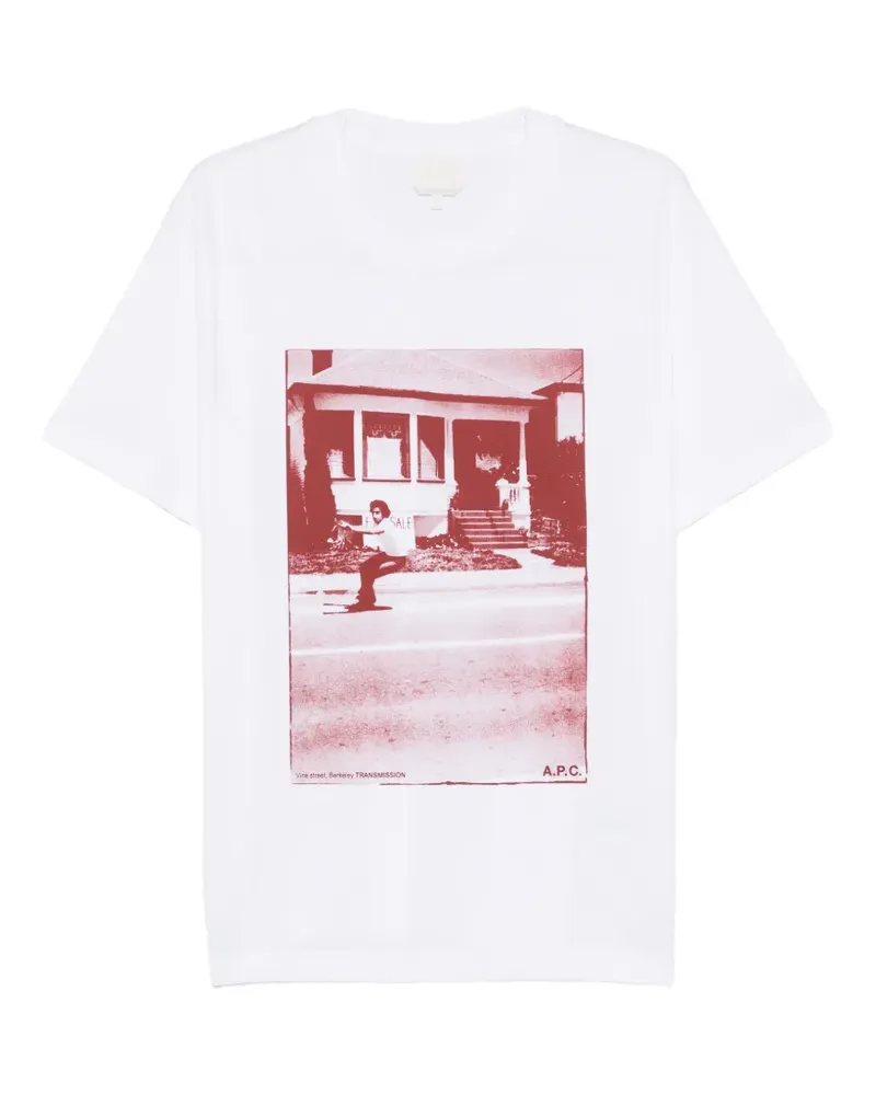 A.P.C. T-Shirt mit grafischem Print - Weiß Weiß