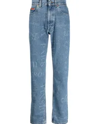 Martine Rose Straight-Leg-Jeans mit Print Blau