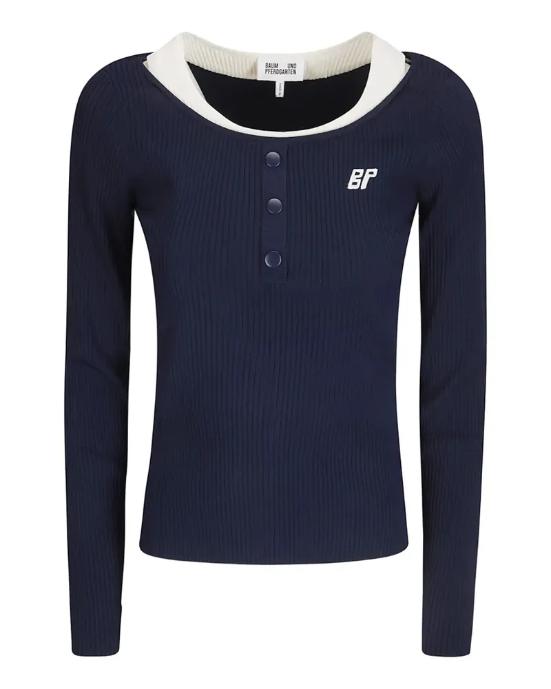 Baum und Pferdgarten Clary button ribbed sweater - Blau Blau