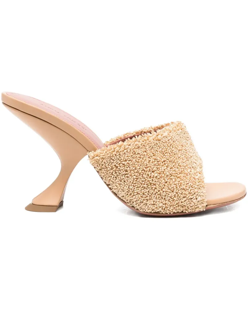 Amina Muaddi Taylor Sandalen aus Raffiabast mit Design-Absatz 95mm - Nude Nude