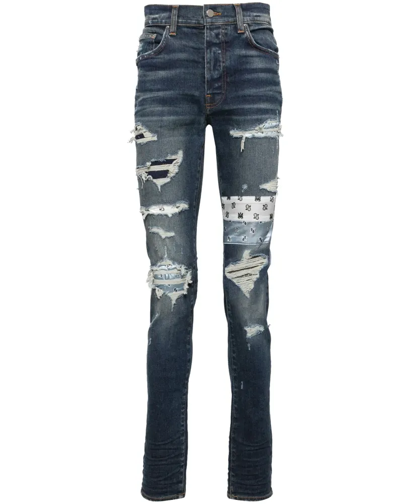 Amiri Ma Paisley Skinny-Jeans im Patchwork-Look - Blau Blau