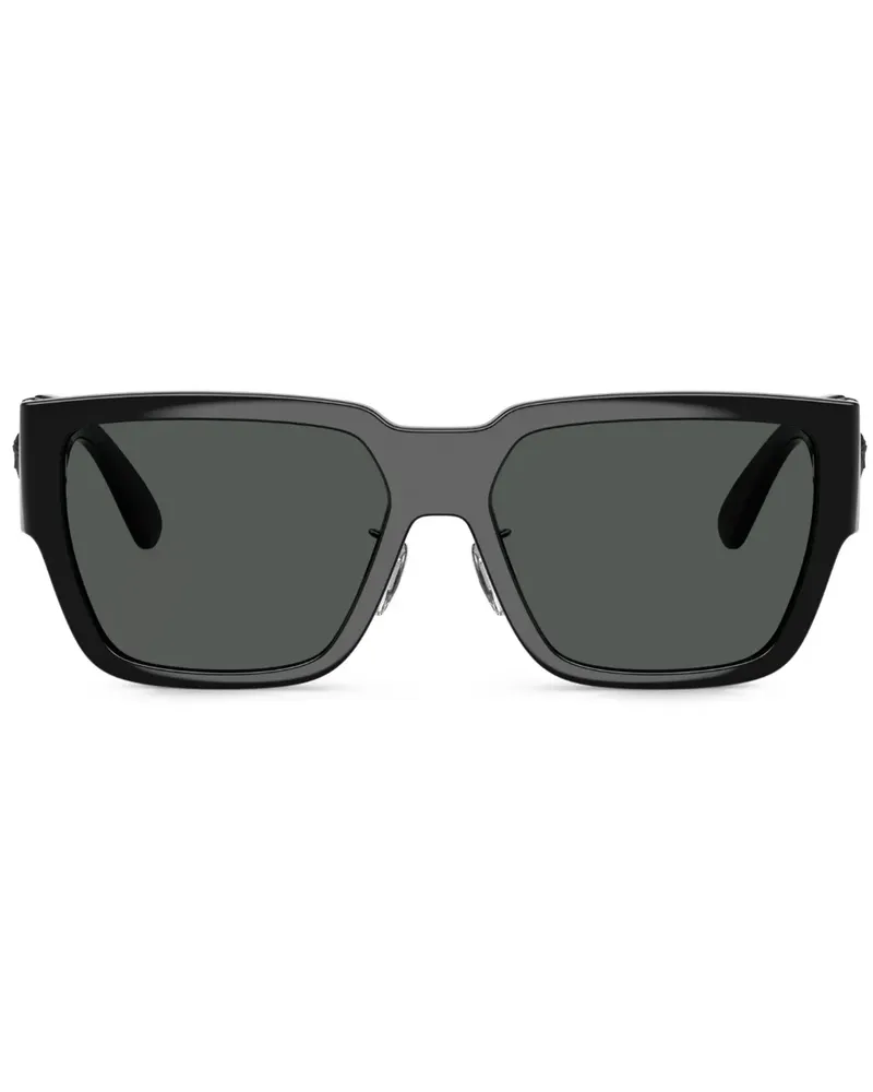 Versace Sonnenbrille mit eckigem Gestell - Schwarz Schwarz