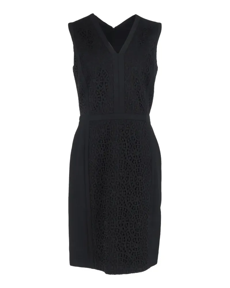 HUGO BOSS lace detail V-neck mini dress - Schwarz Schwarz